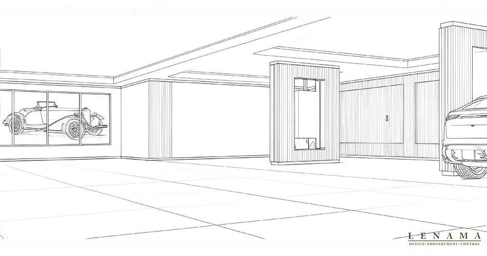 "Custom storage inside 10-Car Private Garage"