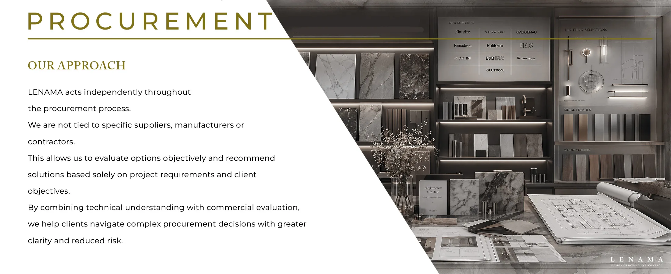 Procurement management ensuring timely delivery of premium materials